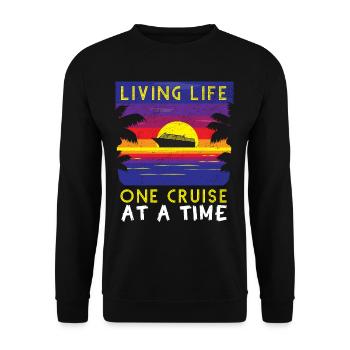 Living Life One Cruise At A Time Funny Cruise Ship - Sweat-shirt Unisexe - noir - Devant - Alina (178cm) & Michal (187cm)