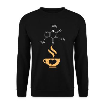 Caffeine Molecule Coffee Science Nerd - Unisex Sweatshirt - black - Front - Alina (178cm) & Michal (187cm)