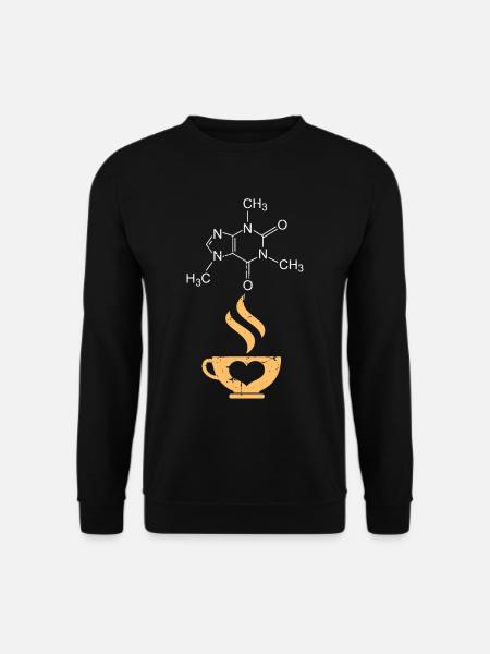 Caffeine Molecule Coffee Science Nerd - Unisex Sweatshirt - black