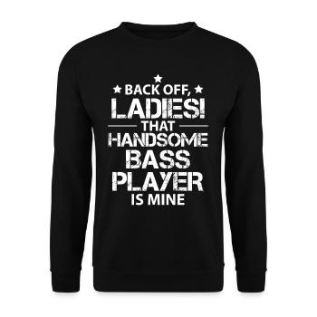 Bassistin Freundin Geschenk Gitarrenspieler - Unisex Pullover - Schwarz - Vorne - Alina (178cm) & Michal (187cm)