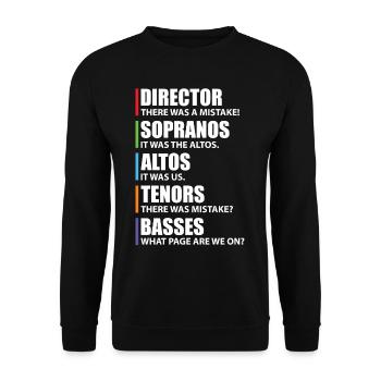 Funny Music Choir Singer Funny - Unisex Sweatshirt - black - Front - Alina (178cm) & Michal (187cm)