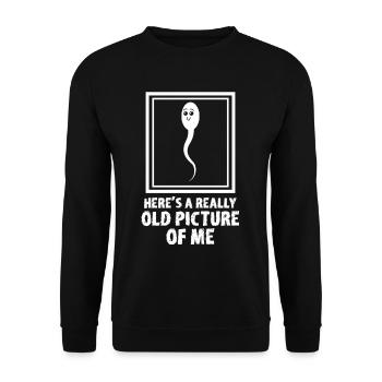 Lustiger alter Mann Geschenk Sperma Opa - Unisex Pullover - Schwarz - Vorne - Alina (178cm) & Michal (187cm)