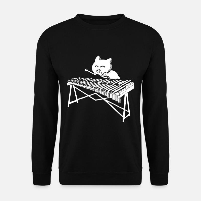 Mignon chat joue percussion musique Xylophone - Sweat-shirt Unisexe - noir