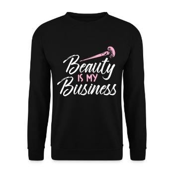 Beauty is my profession Make-up beautician - Unisex Sweatshirt - black - Front - Alina (178cm) & Michal (187cm)