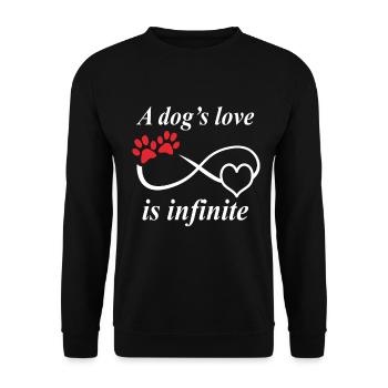 The love of a dog is infinite four paws - Unisex Sweatshirt - black - Front - Alina (178cm) & Michal (187cm)