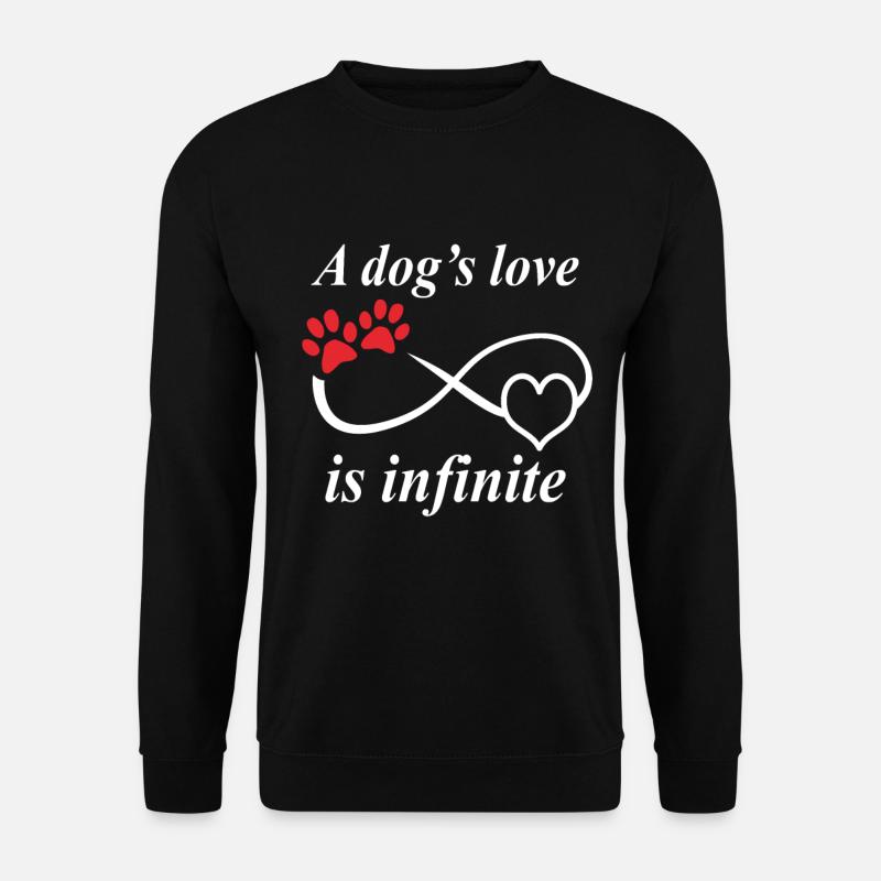 Die Liebe eines Hundes ist unendlich Vier Pfoten - Unisex Pullover - Schwarz