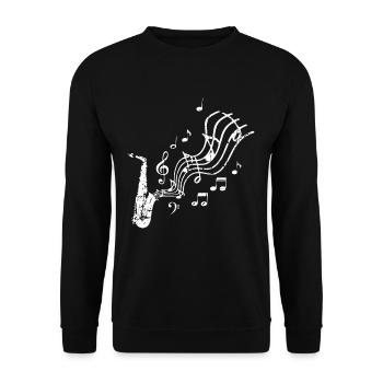 Vintage retro saxophone saxophone musique musiciens - Sweat-shirt Unisexe - noir - Devant - Alina (178cm) & Michal (187cm)