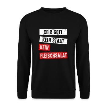 Pas de Dieu Pas d’État Pas de salade de viande Vegan - Sweat-shirt Unisexe - noir - Devant - Alina (178cm) & Michal (187cm)
