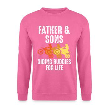 Dirt Bike Papa Vater und Sohn Motocross - Unisex Pullover - Pink - Vorne