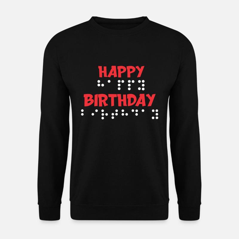 Blindenschrift Punkte - Glückwunsch zum Geburtstag - Unisex Pullover - Schwarz
