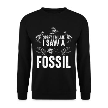Collectionneur de fossiles - Archéologue Fossile - Sweat-shirt Unisexe - noir - Devant - Alina (178cm) & Michal (187cm)