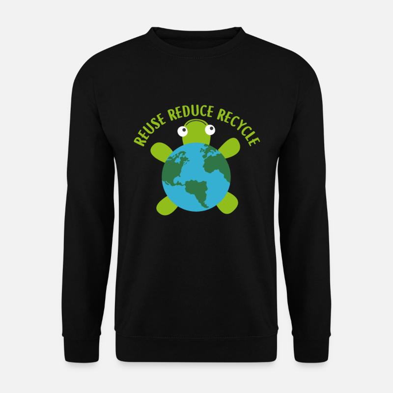 Reduce Reuse Recycle Turtle -Save Earth Ocean - Unisex Pullover - Schwarz