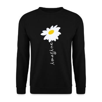 Imagine Daisy Flower - Unisex Pullover - Schwarz - Vorne - Alina (178cm) & Michal (187cm)