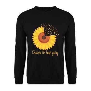 Sonnenblume Psychische Gesundheit Bewusstsein - Unisex Pullover - Schwarz - Vorne - Alina (178cm) & Michal (187cm)