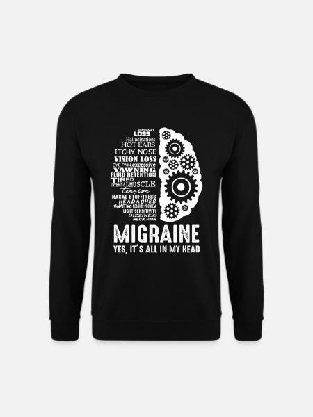 Migräne - Alles in meinem Kopf Kopfschmerzen - Unisex Pullover - Schwarz