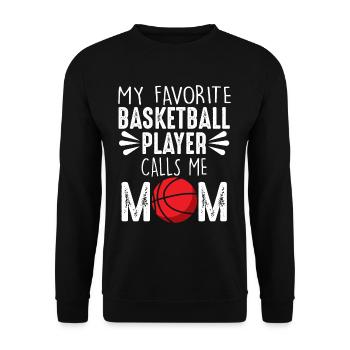 Mein Lieblingsspieler nennt mich Basketball Mama - Unisex Pullover - Schwarz - Vorne - Alina (178cm) & Michal (187cm)