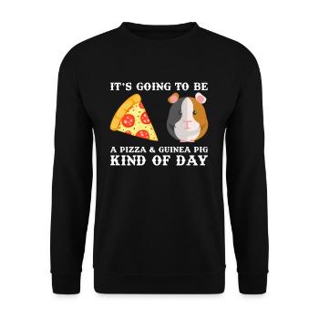 Cobayes et Pizza Guinée Pig - Sweat-shirt Unisexe - noir - Devant - Alina (178cm) & Michal (187cm)