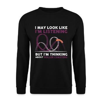 Roller Coaster - Theme Park Design - Unisex Sweatshirt - black - Front - Alina (178cm) & Michal (187cm)