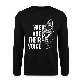 Katzensprache Tierschutz gegen Tierversuche - Unisex Pullover - Schwarz - Vorne - Alina (178cm) & Michal (187cm)