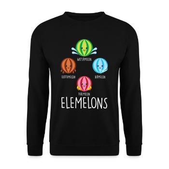 Wassermelonenelement Chemie Wasser Erde Feuer Luft - Unisex Pullover - Schwarz - Vorne - Alina (178cm) & Michal (187cm)