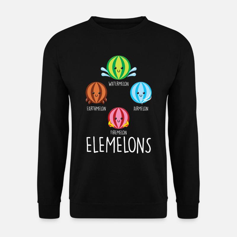 Wassermelonenelement Chemie Wasser Erde Feuer Luft - Unisex Pullover - Schwarz