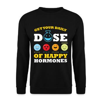 Hormones Café - Dopamine Ocytocine Sérotonine Edorph - Sweat-shirt Unisexe - noir - Devant - Alina (178cm) & Michal (187cm)