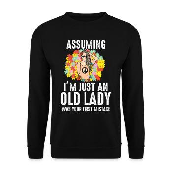 Let's say I'm just an old lady hippie. - Unisex Sweatshirt - black - Front - Alina (178cm) & Michal (187cm)