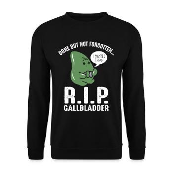 The gallbladder is gone, but not forgotten. - Unisex Sweatshirt - black - Front - Alina (178cm) & Michal (187cm)