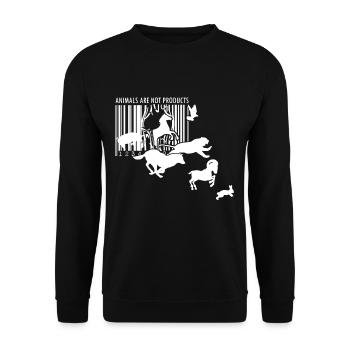 Animal Rights Activists - No Products Barcode Vegan - Unisex Sweatshirt - black - Front - Alina (178cm) & Michal (187cm)