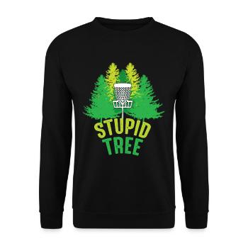 Disc Golf Frisbee Hobby Stupid Tree - Unisex Sweatshirt - black - Front - Alina (178cm) & Michal (187cm)