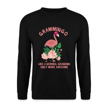 Flamingo Großmutter beste lustige Oma - Unisex Pullover - Schwarz - Vorne - Alina (178cm) & Michal (187cm)