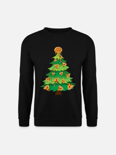 Christmas Tree Pizza Christmas - Unisex Sweatshirt - black