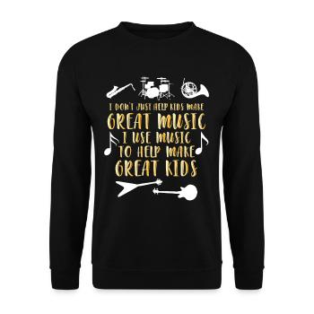 Kindern Musik Lehrer Musiker - Unisex Pullover - Schwarz - Vorne - Alina (178cm) & Michal (187cm)