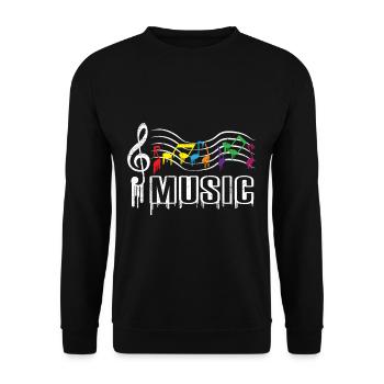 Funky Colorful Music Music Sheet Music Sheet Music - Unisex Sweatshirt - black - Front - Alina (178cm) & Michal (187cm)