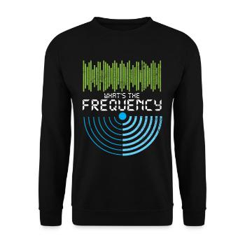 How is the frequency amateur radio gift - Unisex Sweatshirt - black - Front - Alina (178cm) & Michal (187cm)