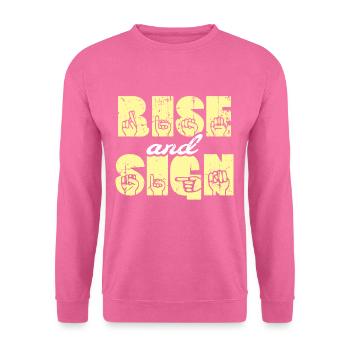 Gebärdensprache ASL Gebärdensprache - Unisex Pullover - Pink - Vorne