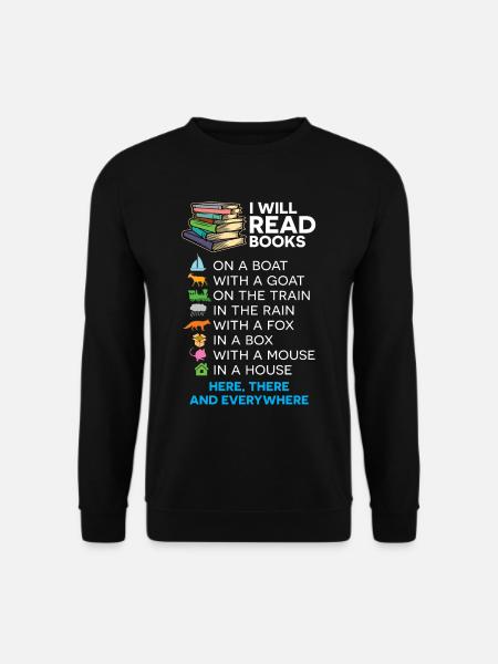 Bücher auf einem Boot lesen - Unisex Pullover - Schwarz