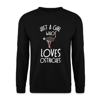 Juste une fille qui aime l’autruche Drôle bouquet - Sweat-shirt Unisexe - noir - Devant - Alina (178cm) & Michal (187cm)