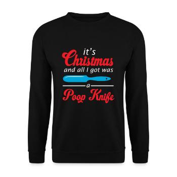 Kackmesser Lustiges Weihnachtsgeschenk - Unisex Pullover - Schwarz - Vorne - Alina (178cm) & Michal (187cm)