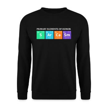 Wissenschaft Sarkasmus Primäre Elemente des Humors - Unisex Pullover - Schwarz - Vorne - Alina (178cm) & Michal (187cm)