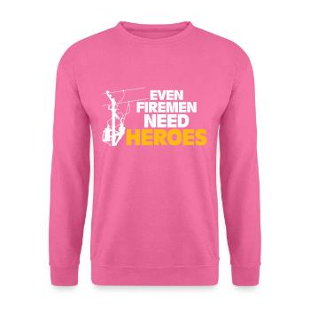 Power Lineman Selbst Feuerwehrleute brauchen Helde - Unisex Pullover - Pink - Vorne