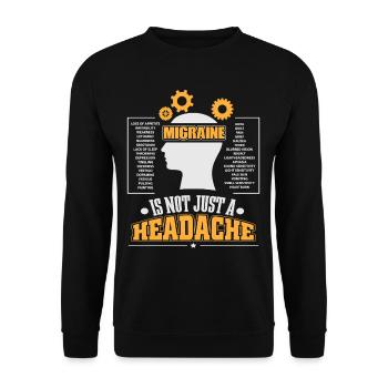 Migräne Kämpfer Kopfschmerzen Betroffener - Unisex Pullover - Schwarz - Vorne - Alina (178cm) & Michal (187cm)