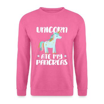 Einhorn Ate My Pankreas - Diabetes Awareness T1D - Unisex Pullover - Pink - Vorne