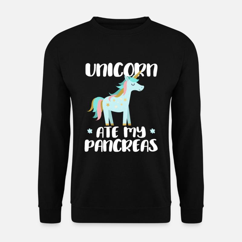 Einhorn Ate My Pankreas - Diabetes Awareness T1D - Unisex Pullover - Schwarz