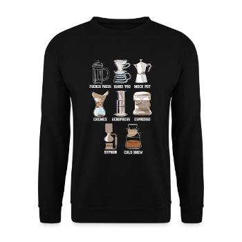 Coffee Method Caffeine Espresso Latte - Unisex Sweatshirt - black - Front - Alina (178cm) & Michal (187cm)
