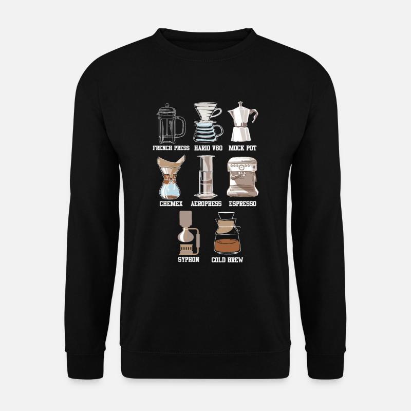 Kaffeemethode Koffein Espresso Latte - Unisex Pullover - Schwarz