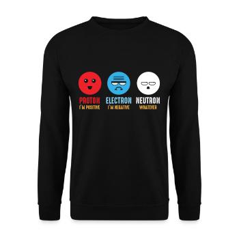Science chemistry protons electrons neutrons - Unisex Sweatshirt - black - Front - Alina (178cm) & Michal (187cm)