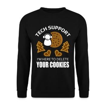 Support technique Cookie Supprimer Computer Scientist - Sweat-shirt Unisexe - noir - Devant - Alina (178cm) & Michal (187cm)
