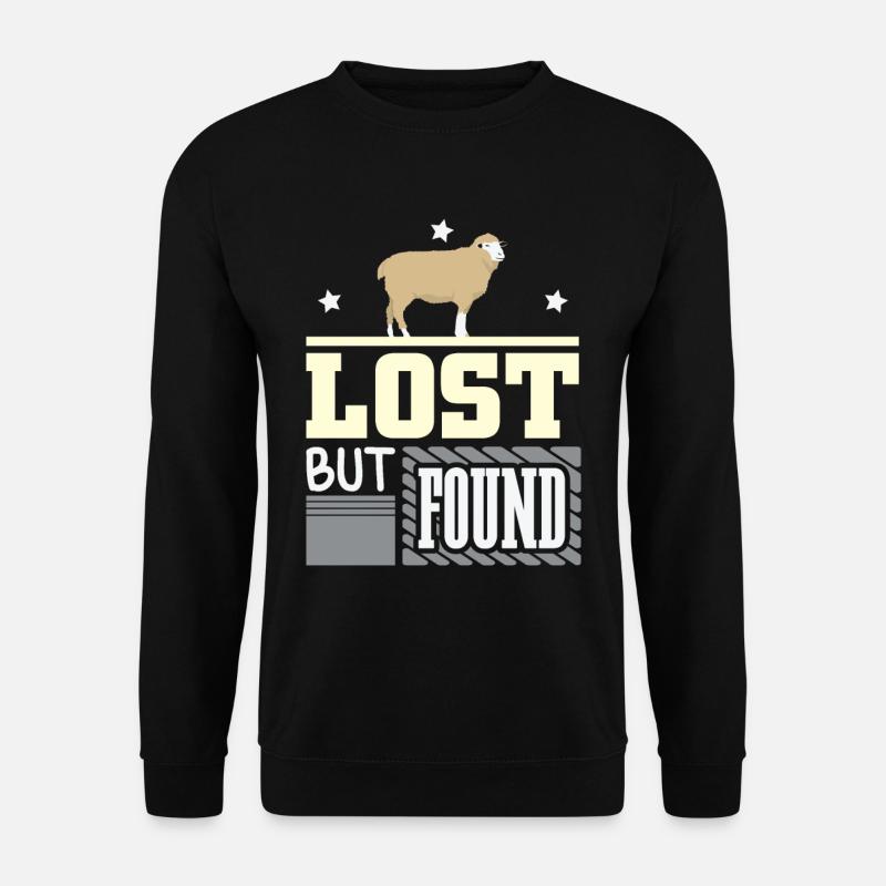 Verloren aber gefunden christlicher Bibelvers - Unisex Pullover - Schwarz