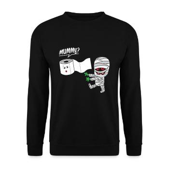 Papier hygiénique Momie Halloween Humour - Sweat-shirt Unisexe - noir - Devant - Alina (178cm) & Michal (187cm)